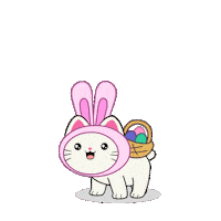 Easter Bunny Cute Cat Sticker by Silly Kitties
