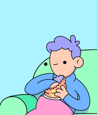 Hungry Couch Potato GIF by doodles