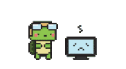 confused computer Sticker by Muambator