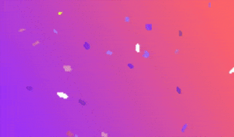 Text gif. Against a purple-pink ombre background, the words, "Have a wonderful Tuesday!" slingshot onto the screen as confetti rains down.