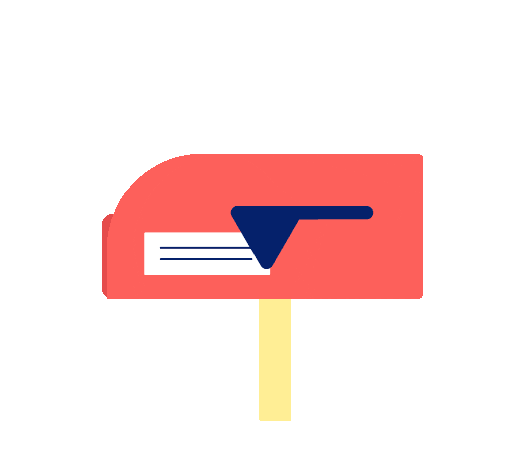 Postkarte Briefkasten Sticker by Post mit Herz