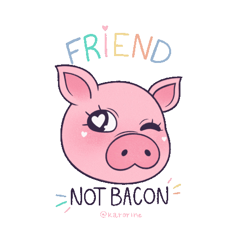 karorine vegan pig veg govegan Sticker