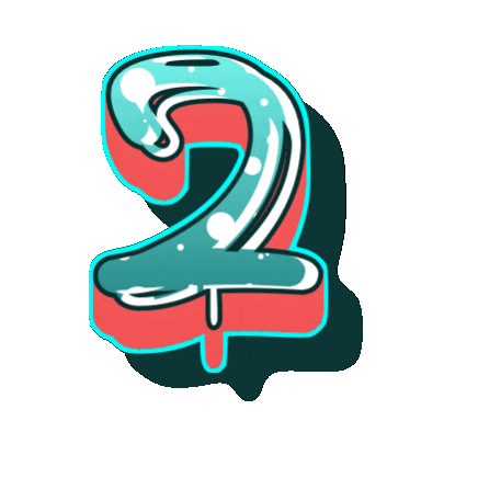 Number 2 Typography Sticker by The3Flamingos - Find & Share on GIPHY