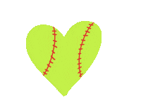 Heart Softball Sticker