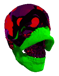 3D Skull Sticker by badblueprints