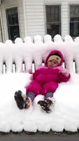 Chicago Tot Not So Sure About Swinging in the Snow