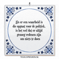 Wijsheid Politiek GIF by Tegelspreuken.nl