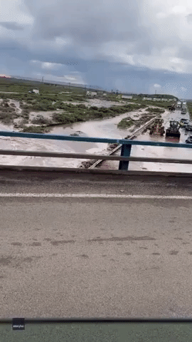 Flash Flooding Swamps New Mexico Highway After Heavy Rainfall