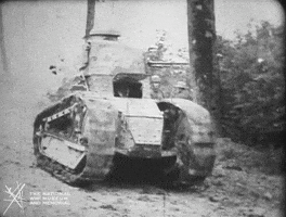 NationalWWIMuseum black and white driving military tank GIF
