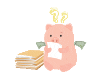 finwellatpenn confused question taxes piggybank Sticker