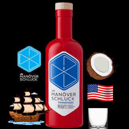 Bourbon Whiskey Red Bottle GIF by JJs Manöverschluck