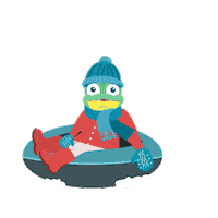 Sledding Merry Christmas Sticker by Undercover Tourist