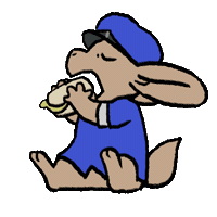 aube-anim eating mailman fennec aubeanim Sticker