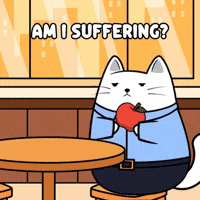 Sad White Cat GIF by MESA My Emotional Support Animal
