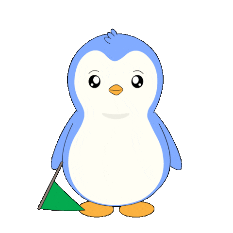 Happy Green Flag Sticker by Pudgy Penguins
