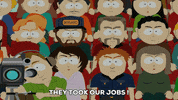 angry crowd GIF by South Park 