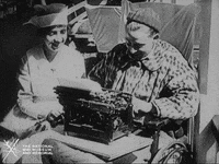 NationalWWIMuseum black and white hospital military typing GIF