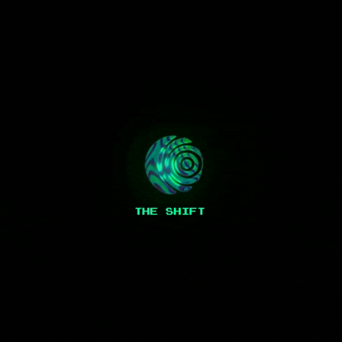 moonshift_music 3d trippy green moon GIF