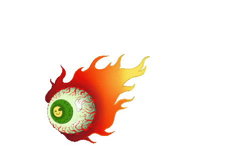 Dinosaur_Fairy giphyupload fire flames eyeball Sticker
