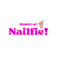 Nailedup hand selfie nails hot pink Sticker