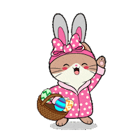Easter Bunny Cute Cat Sticker by Silly Kitties
