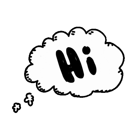 crackedego hi black and white lettering cloud Sticker