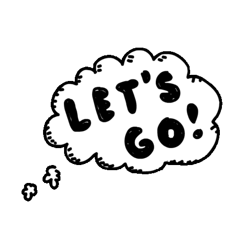 crackedego cute excited black and white lets go Sticker