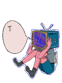 Girl Television Sticker by Jhessica Murray (Jay Jay Draws)