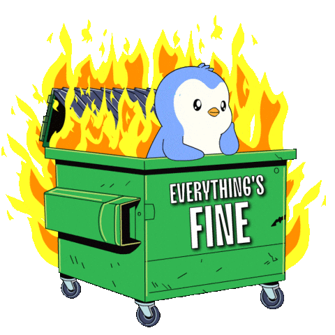 Nervous On Fire Sticker by Pudgy Penguins