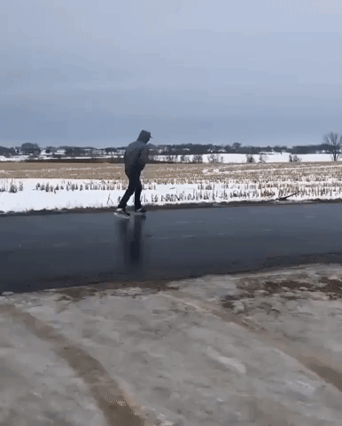 Icy New Richmond Road Proves Perfect For a Pair of Skates
