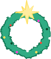 thisisjokang christmas star shine wreath Sticker