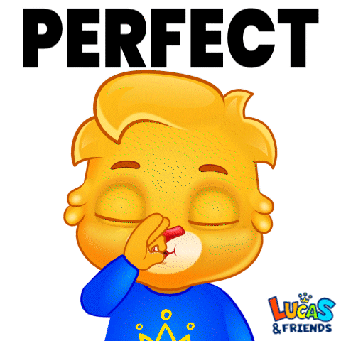 Happy Perfect Day GIF by Lucas and Friends by RV AppStudios