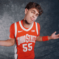 Basketball Shrug GIF by Ohio State Athletics