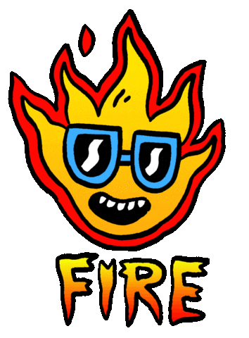 Fire Sticker by Russell Taysom