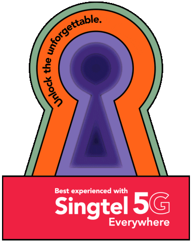 Orange Lock Sticker by Singtel