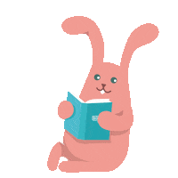 Bunny Reading Sticker by BOOKR Kids