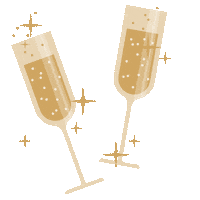 Cheers Champagne Sticker by estetikamedart