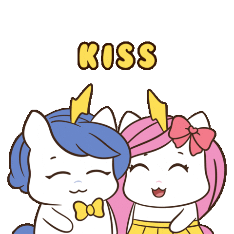 First Kiss Love Sticker by Brave Unicorn