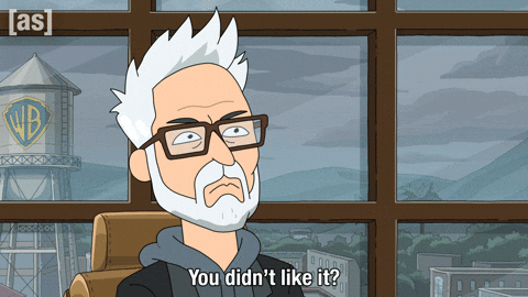 Sitting James Gunn GIF by Adult Swim