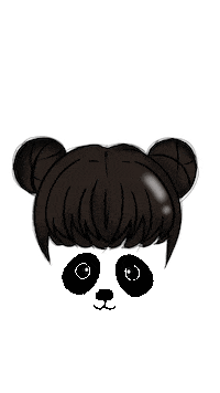 anienvart girl panda baby panda cute hair Sticker