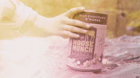 caramel corn smile GIF by Moose Munch
