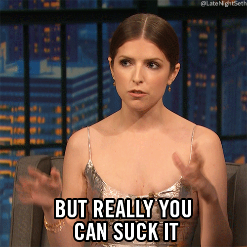 anna kendrick suck it GIF by Late Night with Seth Meyers