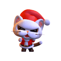 Santa Claus Cat Sticker by Anne Horel