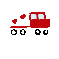 nouchnuz love heart travel truck Sticker