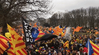 Demonstrators Call for EU Support of Catalan Independence at Brussels Rally