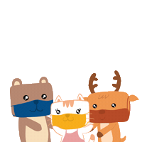 kotakata_ animal mask brown tata Sticker