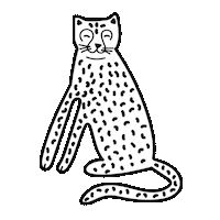 Black And White Cat Sticker by Schoolgirl Style