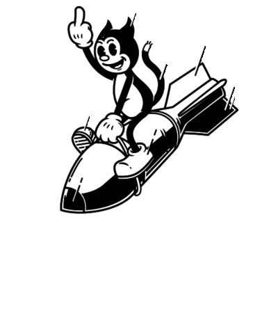Cat Bomb Sticker by Loose Riders
