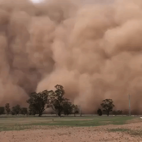 Dust Storm Rolls Through Central New South Wales