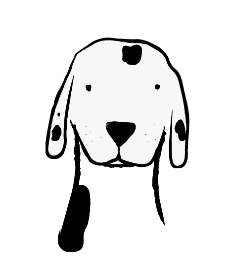 Black And White Dog Sticker by Sam Omo